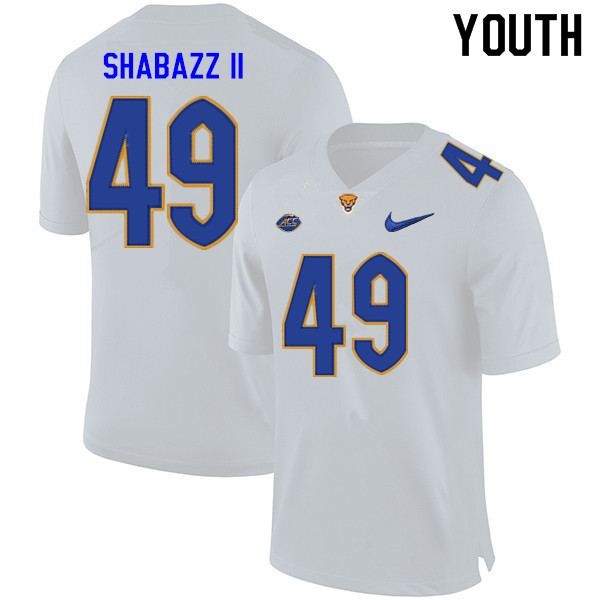 Youth #49 Ak'Bar Shabazz II Pitt Panthers College Football Jerseys Sale-White